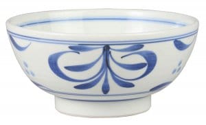 千山窯 砥部焼 うどん鉢 三ツ紋唐草